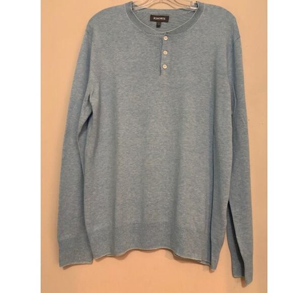 Bonobos Henley Sweater Mens Large Cotton Linen Blend Long Sleeve Pullover New - Picture 1 of 6
